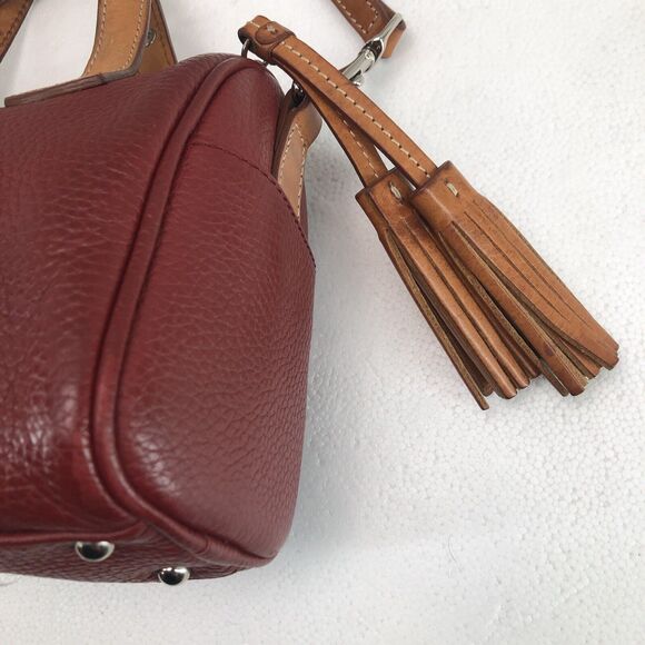 Vintage Dooney & Bourke Genuine Pebbled Leather Red Adj tote Crossbody Bag - Picture 4 of 15